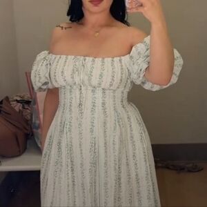 Romantic Cottagecore Floral Midi Dress